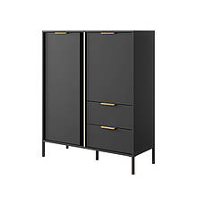 Комод високий в вітальню з ЛДСП 2D2S/104 Lars (Clars) Антрацит Perfect Home