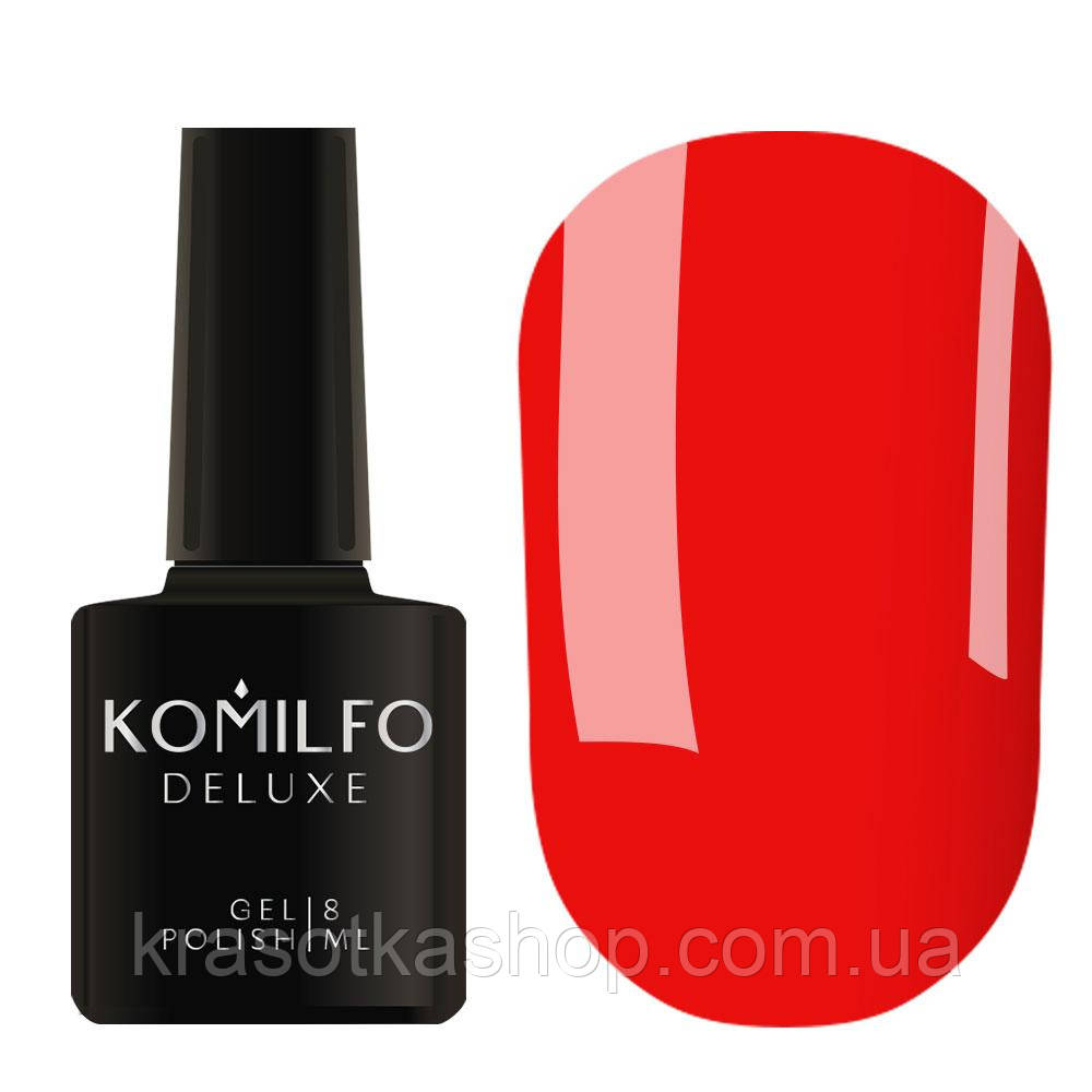 Гель-лак Komilfo Neon Collection N003 (насичений яскраво-оранжевий, неоновий), 8 мл