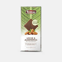 Молочный Шоколад TORRAS Stevia Leche & Almendras без сахара 125г