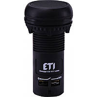 Кнопка ECF-11-C моноблочная углубленная 1NO+1NC черная 004771473 ETI