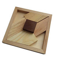 Деревянная головоломка Круть Верть Черный квадрат большой 2х12х12 см (nevg-0033) ZK, код: 119447