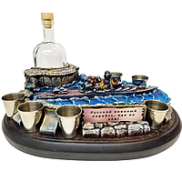 Декоративная подставка под напитки ручной работы из гипса на подарок с горящим крейсером москва trs