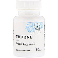 Медь (Бисглицинат), Copper Bisglycinate, Thorne Research, 60 капсул HR, код: 2337393