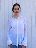 Сорочка жіноча жатка на гудзиках Boohoo Біла 1, фото 7