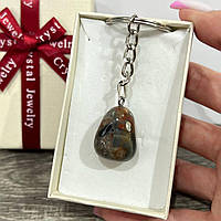 Натуральний камінь Яшма Геліотроп у природній формі Символ захисту Кулон на брелоку У подарунковій коробочці
