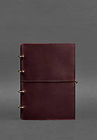 Кожаный блокнот А4 на кольцах (софт-бук) 9.0 в мягкой обложке бордовый Crazy Horse BlankNote HR, код: 8132599