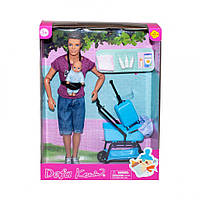 Кукла типа Кен с ребенком DEFA 8369 коляска и др. аксессуары (Фиолетовый) ld