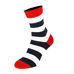 Шкарпетки чоловічі кольорові з бавовни біла смужка MAN's SET 41-43 BS, код: 7725301
