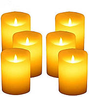 6 светодиодных беспламенных свечей, размер 6 см, свечки светодиодные Беспламенные