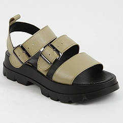 Босоніжки жіночі шкіряні 339850 р.39 (25) Fashion Зелений, 8383175 — 501