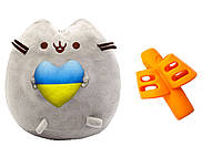 Силиконовая насадка для коррекции письма 2Life Оранжевый и мягкая игрушка кот с сердцем Пушин HR, код: 8062051