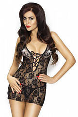 Пеньюар і стринги Passion HAYLIN CHEMISE L XL Чорний (EL11601) BS, код: 956781