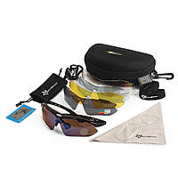 Защитные тактические очки с поляризацией RockBros 5 комплектов линз черные HR, код: 8447004
