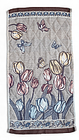 Кухонное полотенце льон "Цветы", 25х50см
