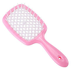 Гребінець пластиковий для волосся Stenson 521-1 рожевий з білим BS, код: 8398547