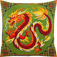 Набір для вишивання декоративної подушки Чарівниця Китайський дракон 40×40 см V-291 HR, код: 7243242