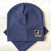 Детская шапка с хомутом КАНТА размер 48-52 Синий (OC-258) HR, код: 1900109