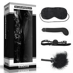 Набір для сексуальних бдсм ігор Lovetoy Deluxe Bondage Kit (маска, g-вібратор, кляп, тиклер) BS, код: 7723205