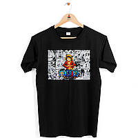 Футболка черная с аниме принтом Арбуз One Piece Ван-Пис Monkey D. Luffy Монки Д. Луффи комикс HR, код: 8243001