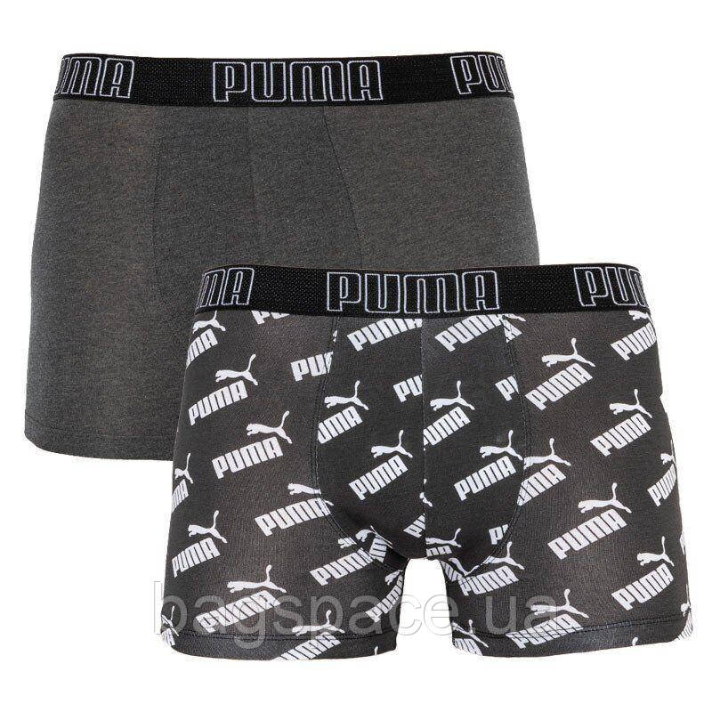 Труси-боксери Puma Big Logo AOP Boxer XL 2 пари dark gray white (501012001-200) BS, код: 2467451