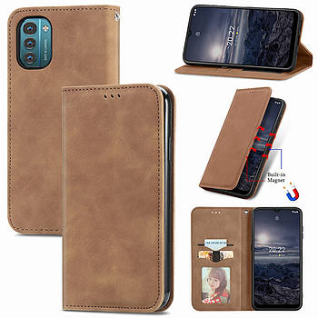 Чохол-книжка Skin Feel Leather Wallet для Nokia G11 / G21 Brown