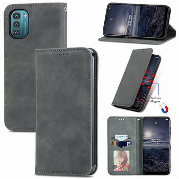 Чохол-книжка Skin Feel Leather Wallet для Nokia G11 / G21 Grey