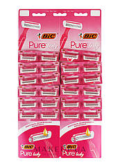 Набір бритв BIC Pure 3 Lady Pink без змінних картриджів 24 шт (3086123395145) BS, код: 7769493