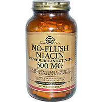 Ниацин (No-Flush Niacin) Solgar не вызывающий покраснений 500 мг 250 вегетарианских капсул BS, код: 7701543