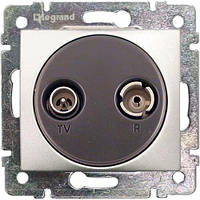 Механизм розетки TV+R простой 862МГц 14dB алюминий 770132 Legrand Valena