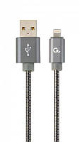 Кабель Cablexpert USB 2.0 A - Lightning 2м Серый (CC-USB2S-AMLM-2M-BG) BS, код: 1901698