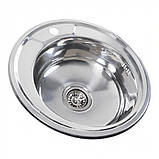 Мийка кухонна Platinum 490 Polish 0,6 мм, фото 2