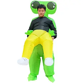 Надувний костюм НЛО, Косплей, костюм. Надувний, Іншопланетянин, Інопланетянин, НЛО-4, Зелений, Викрадення Людини