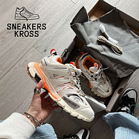 Женские кроссовки Balenciaga Track White Orange, Кроссовки Баленсиага Трек, Balenciaga Track Trainer