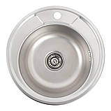 Мийка кухонна сталева Platinum 490 Decor 0,6 мм, фото 2