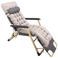 Шезлонг крісло садовий, туристичний Bonro B-02 + подушка Сірий