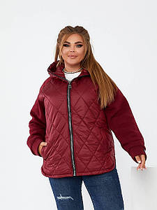 Весняна жіноча бордова куртка великих розмірів VM/-511