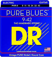 Струны для электрогитары DR PHR-9 Pure Blues Pure Nickel Light Electric Strings 9 42 FG, код: 6839053