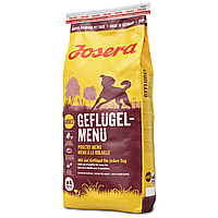 Корм Josera Geflugel-Menu для взрослых собак с большим количеством мяса домашней птицы 15 кг