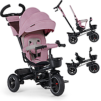 Трехколесный велосипед складной с ручкой для девочки Kinderkraft SPINSTEP Pink, Трёхколёсные велосипеды