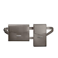 Набор женских кожаных сумок BlankNote Mini поясная кроссбоди Темно-бежевый (BN-BAG-38-beige) HR, код: 2399824