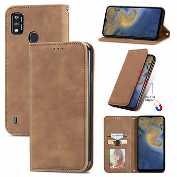 Чохол-книжка Skin Feel Leather Wallet для ZTE Blade A51 Brown