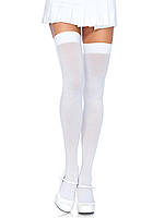 Leg Avenue Opaque Nylon Thigh Highs OS White ld