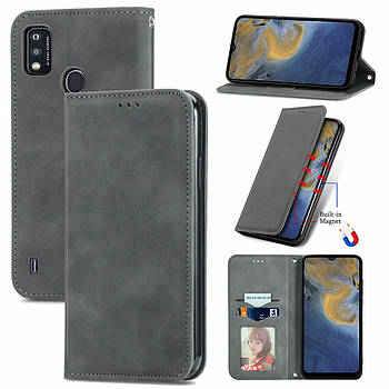 Чохол-книжка Skin Feel Leather Wallet для ZTE Blade A51 Grey