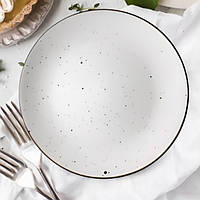 Десертная керамическая тарелка 19 см белая с ободком Bagheria Bright white