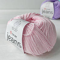 Пряжа YarnArt Jeans №74 ніжно рожевий (Ярнарт джинс, напівбавовна)