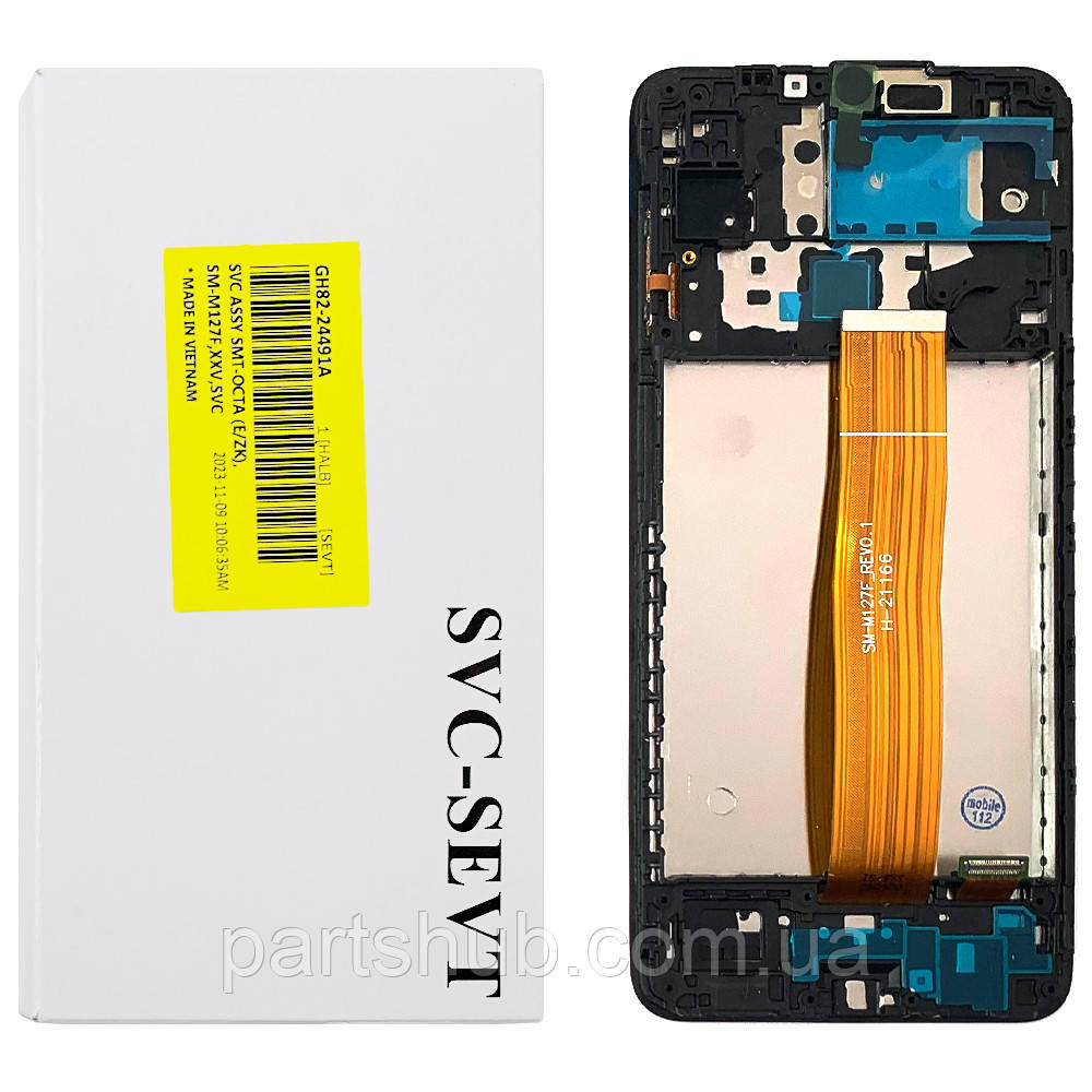 Дисплей (екран) Samsung Galaxy A12 A125F, M12 M127 з тачскріном і рамкою (SM-M127F_REV0.1 оригінал OEM SP)