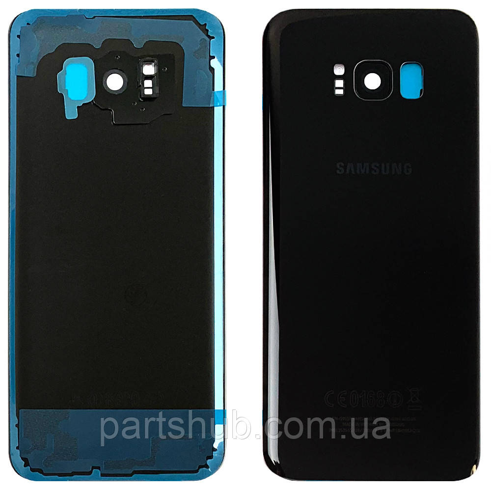 Задня кришка Samsung Galaxy S8 Plus G955F (чорна оригінал Китай зі склом камери), фото 1