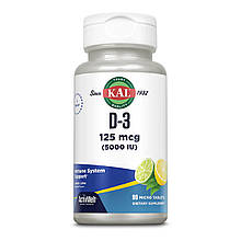 D-3 5000 IU 125mcg - 90 tabs Lemon Lime