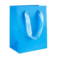 Сумочка подарочная бумажная с ручками Gift bag Diamants 14х11х6.5 см Голубой (19385) HR, код: 7750636