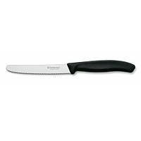 Кухонный нож Victorinox SwissClassic для нарезки 110 мм серрейтор Черный (6.7833) BS, код: 376806